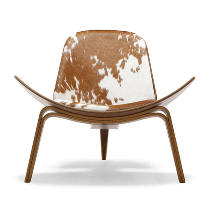 CH07 Shell Chair | Haired Cowhide Brown/White