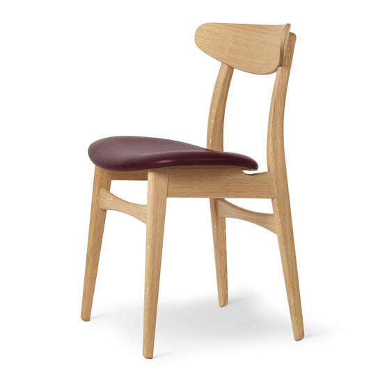 CH30P Dining Chair | Dark Red Sif 93 Leather Seat