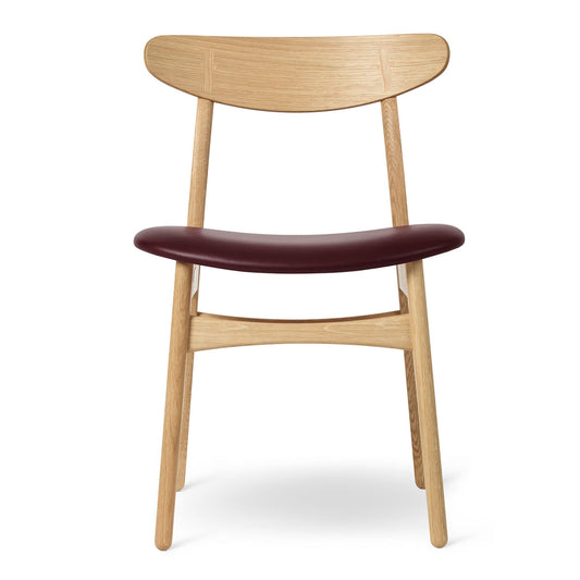 CH30P Dining Chair | Dark Red Sif 93 Leather Seat