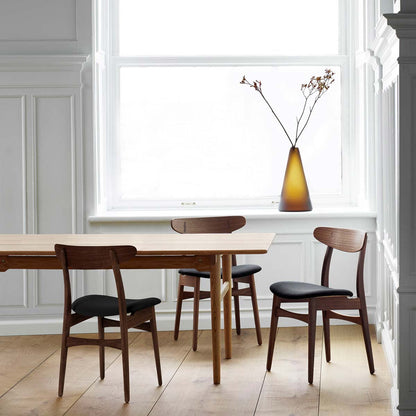 CH30P Dining Chair | Black Loke 7150 Leather Seat