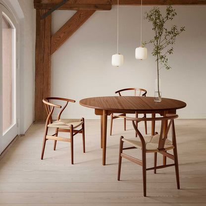CH337 Extendable Table | Oiled Mahogany Top and Frame