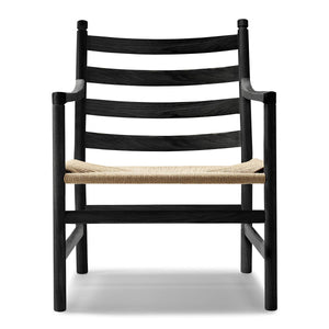 CH44 Lounge Chair | Black Lacquered Oak Frame