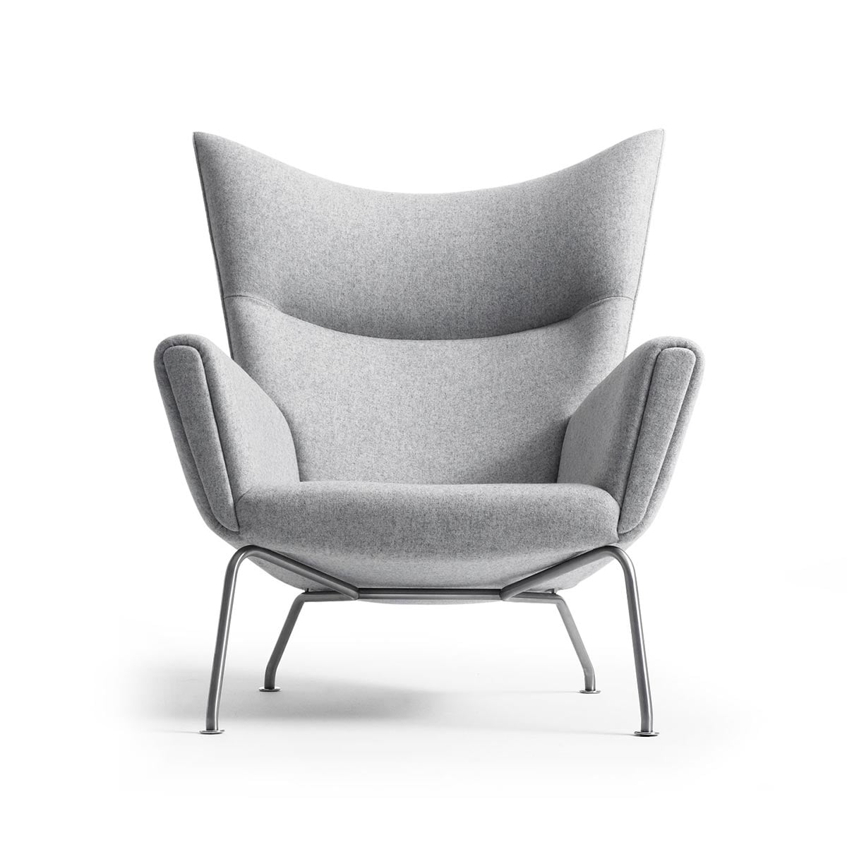 CH445 Wing Chair | Pale Grey 'Divina Melange 120' Wool Upholstery