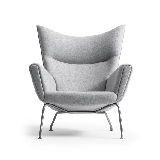 CH445 Wing Chair | Pale Grey 'Divina Melange 120' Wool Upholstery