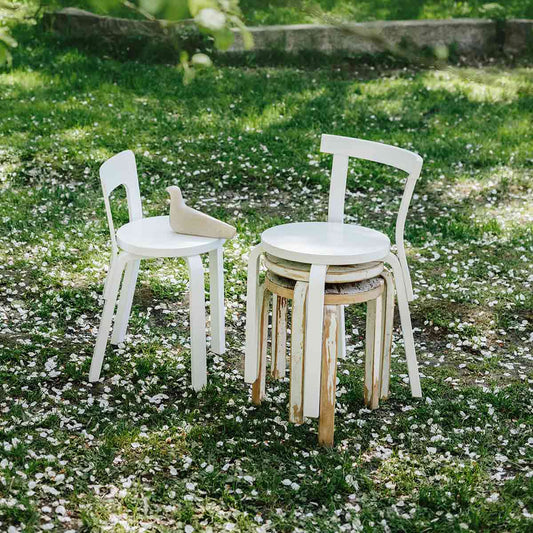 68 Chair | Birch White Lacquered Seat