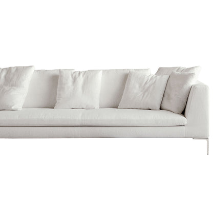 Charles Chaise Longue Sofa | Grey Lodi Upholstery with Teal Lodi Cushions