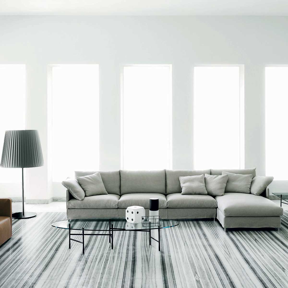 Chemise Sofa 270cm | Ice Grey 22 Tosca Upholstery