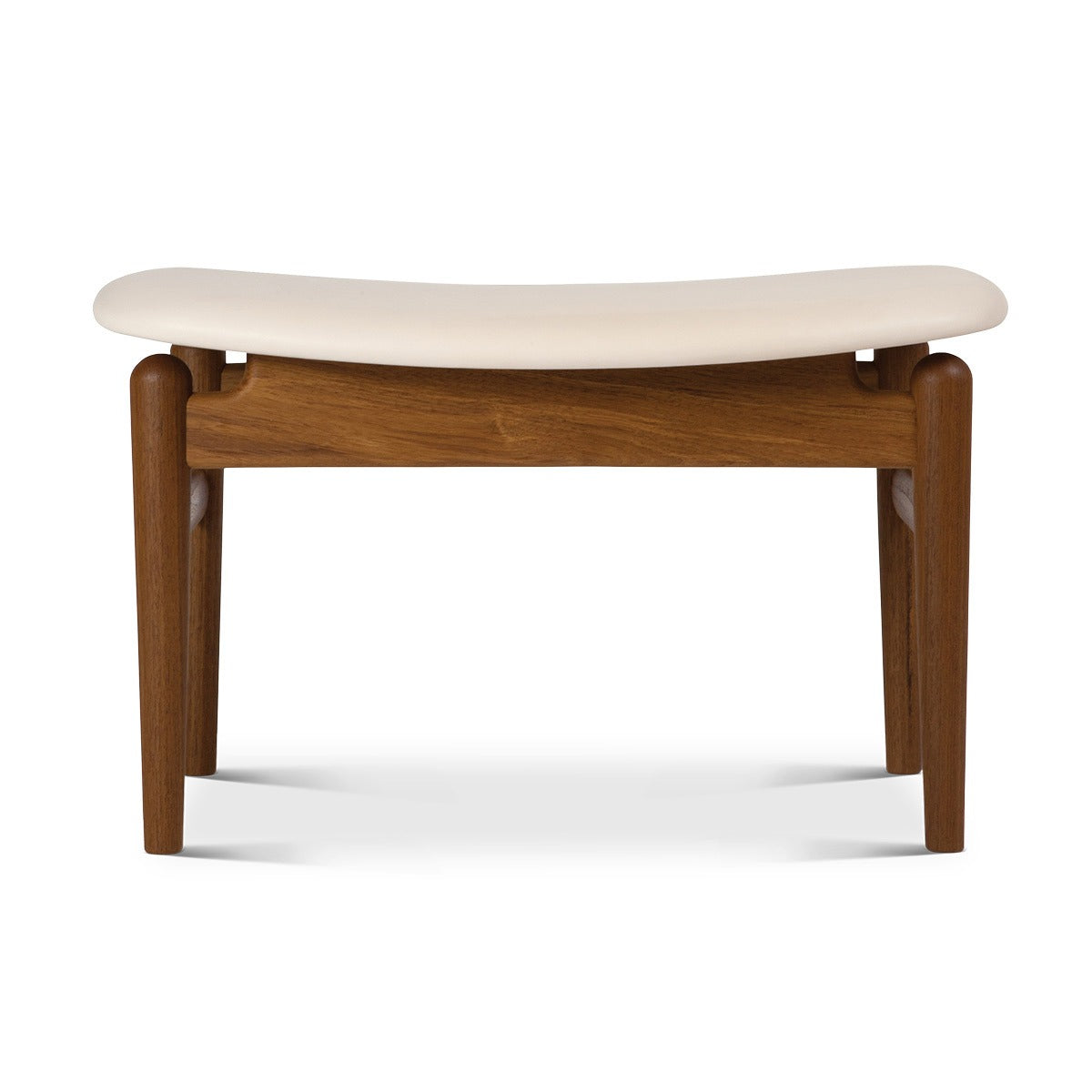 Chieftain Footstool | Natural Vegetal Leather Upholstery