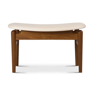 Chieftain Footstool | Natural Vegetal Leather Upholstery