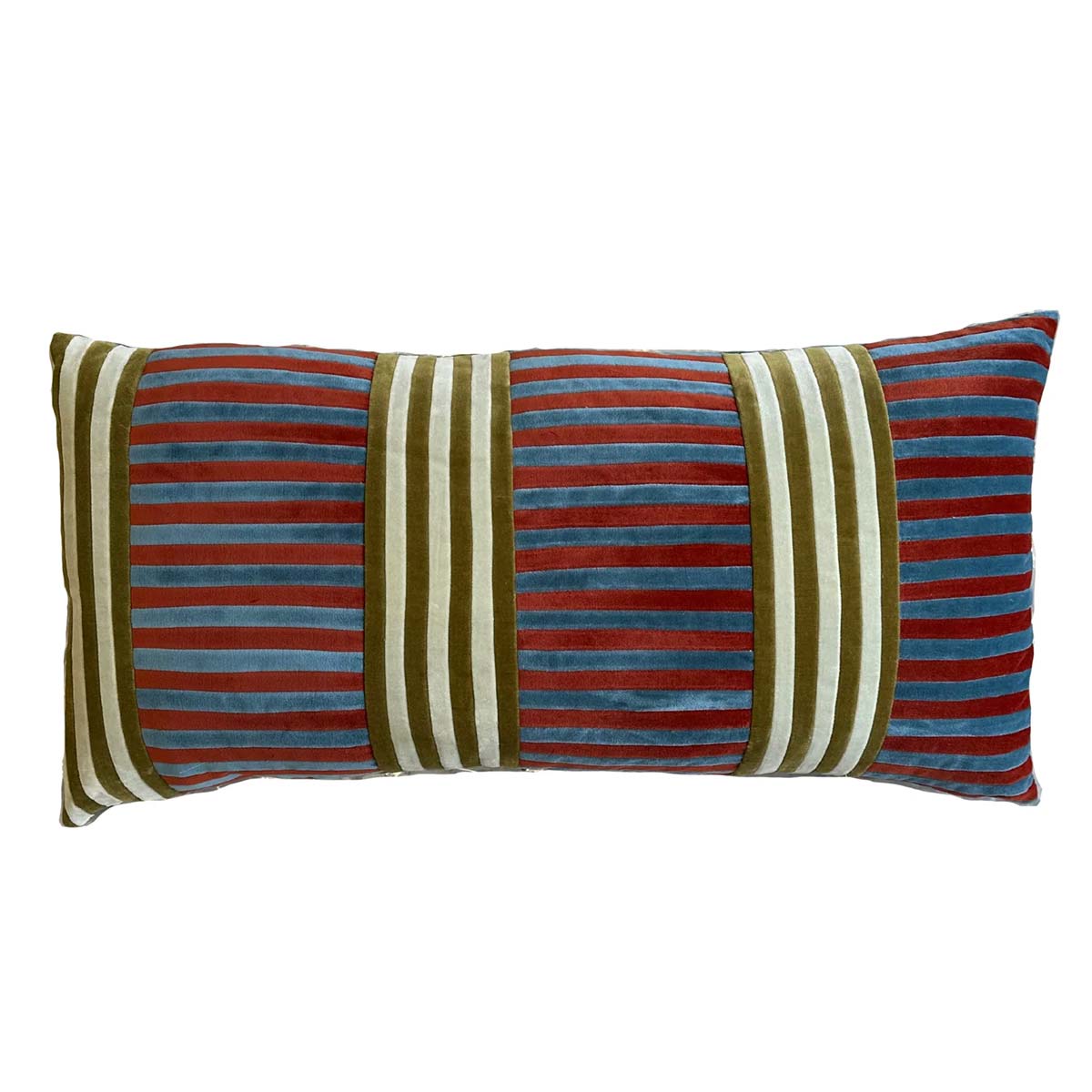 Vida Cushion | Mazarine and Dark Red
