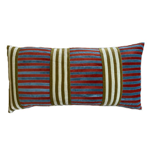 Vida Cushion | Mazarine and Dark Red