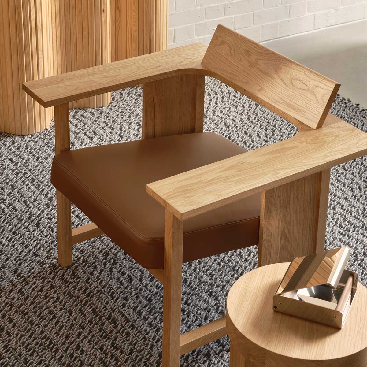 Clerici Lounge Chair | Brown Dani Acquario Leather Upholstery
