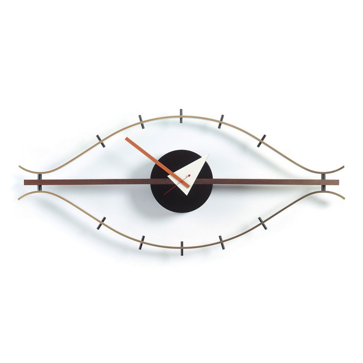 Eye Wall Clock | Walnut and Brass