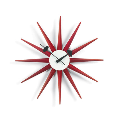 Sunburst Wall Clock | Red