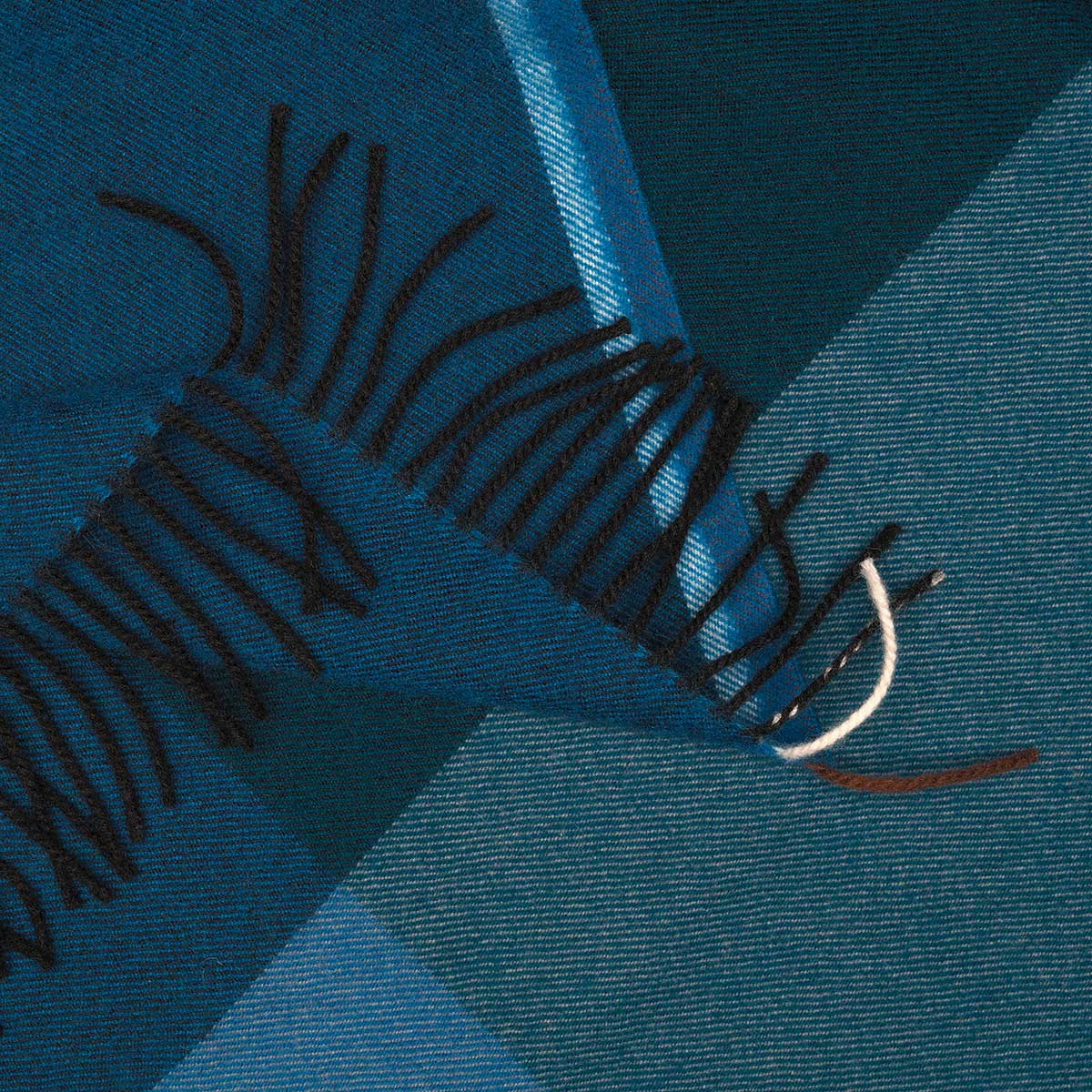 Colour Block Blanket | Black Blue