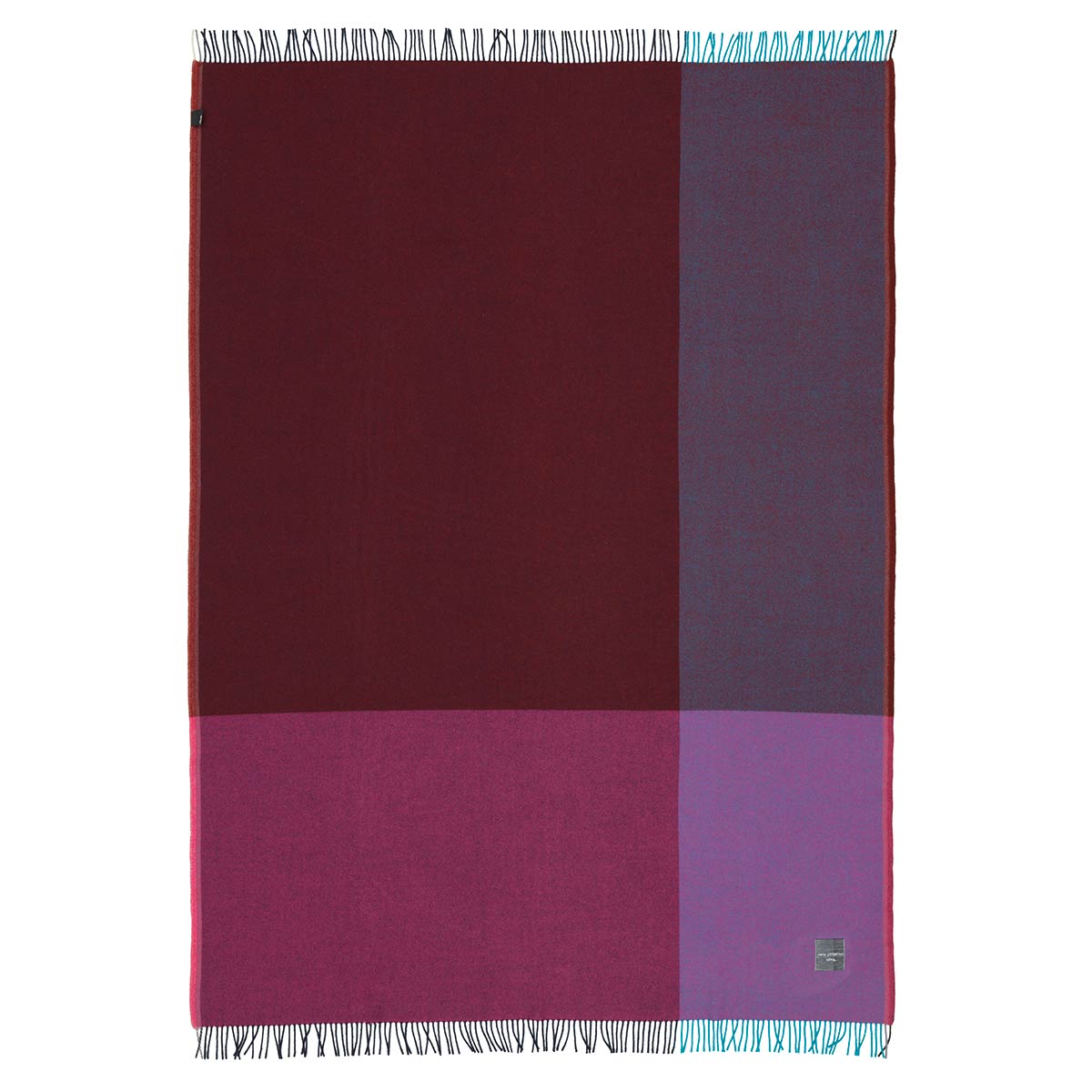 Colour Block Blanket | Blue Bordeaux
