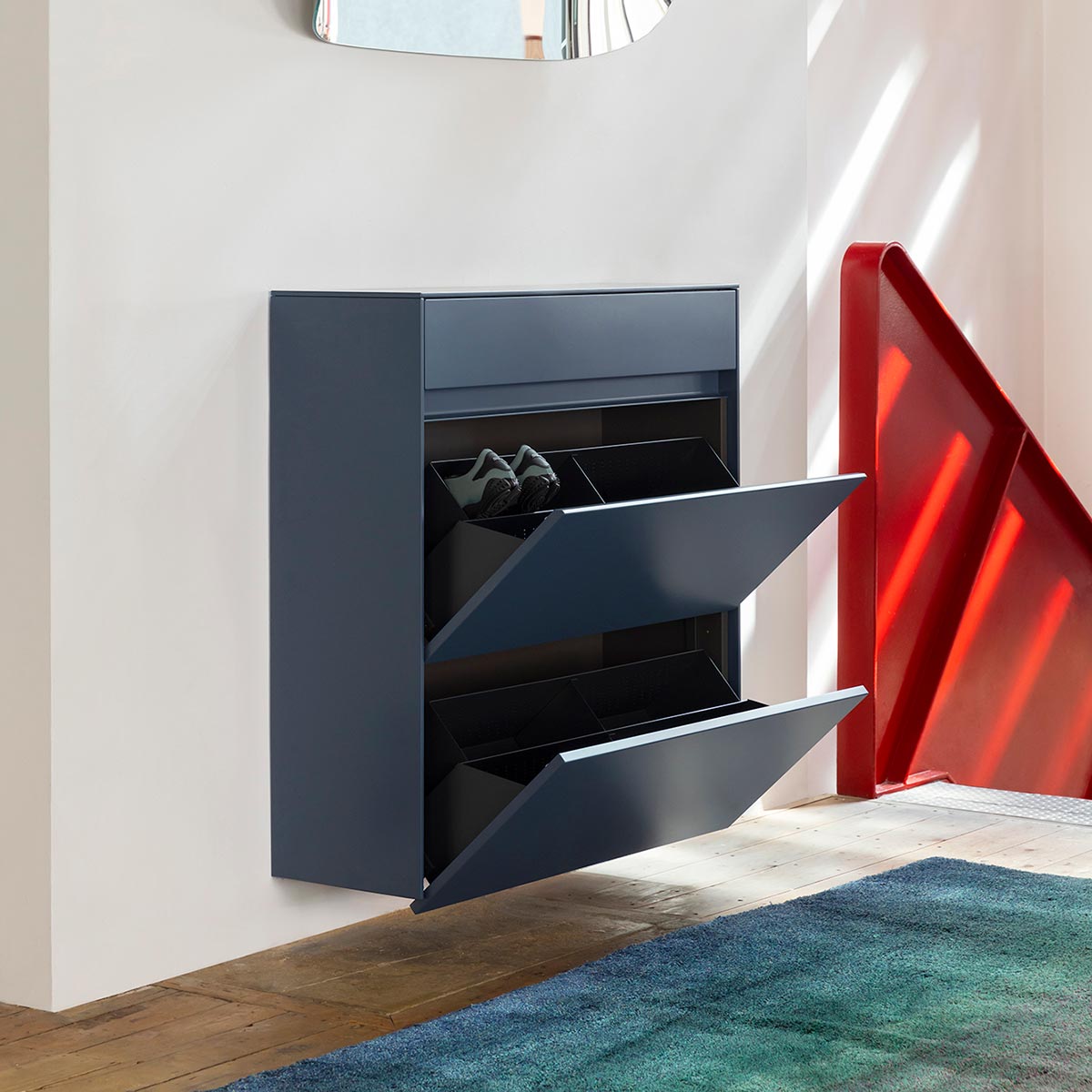 Cover Shoe Cupboard | Steel Blue