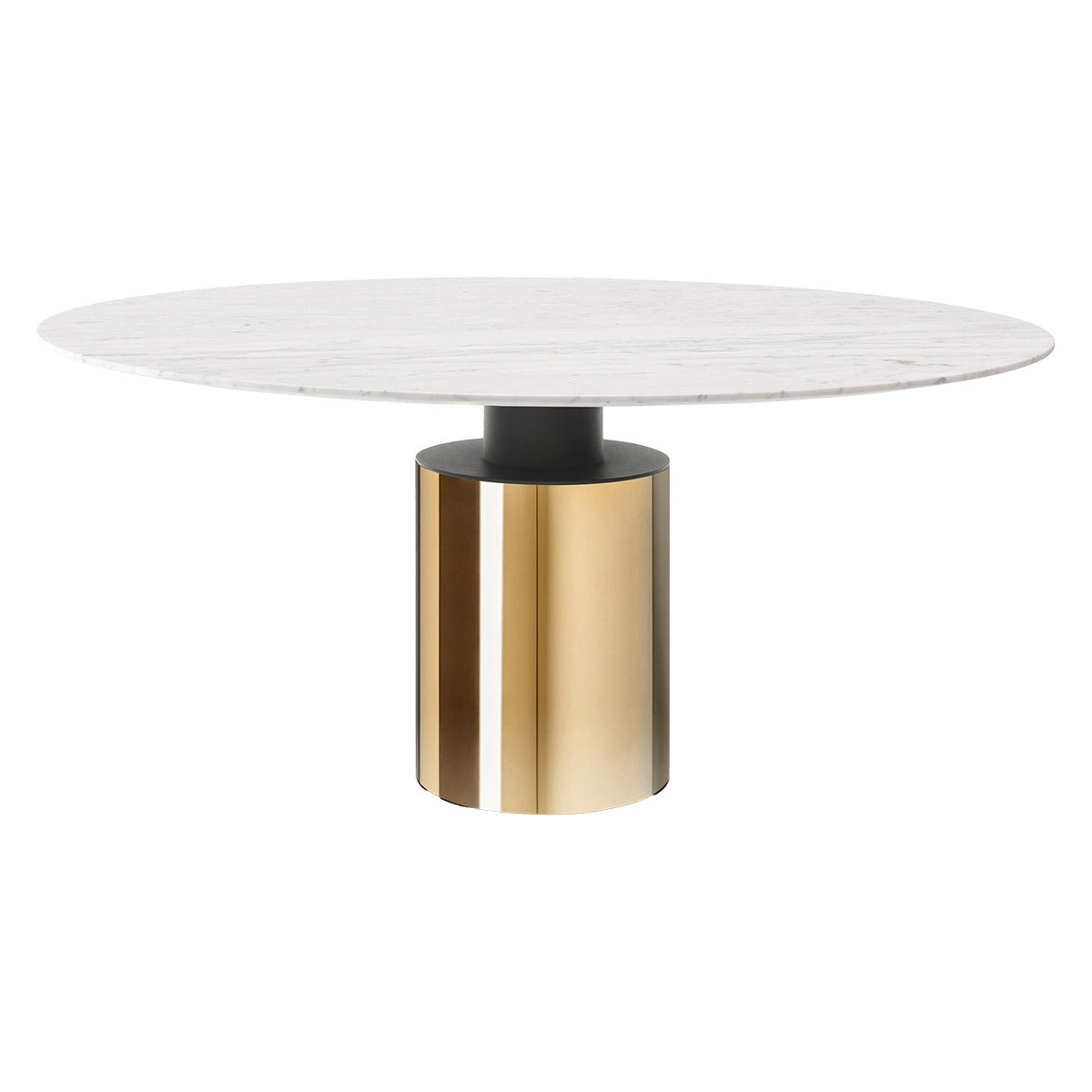 Creso Dining Table 130cm | Glossy White Carrara Marble Top