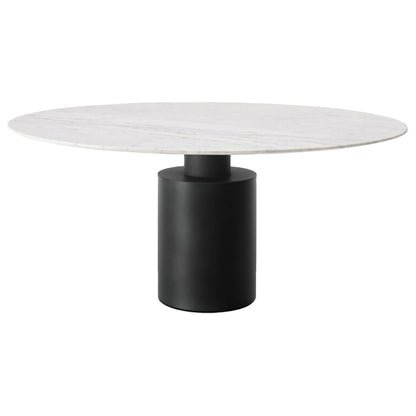 Creso Dining Table 130cm | Glossy White Carrara Marble Top