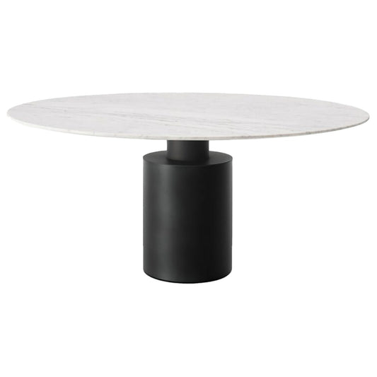 Creso Dining Table 130cm | Matt White Carrara Marble Top
