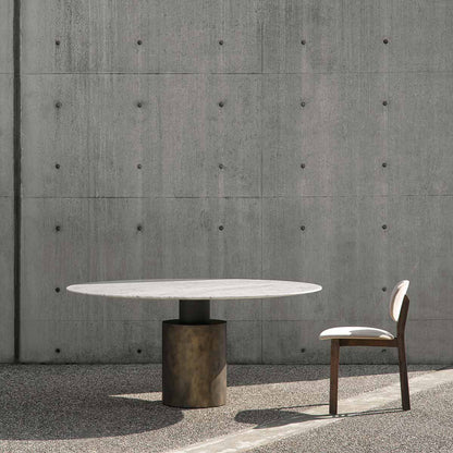 Creso Dining Table 130cm | Glossy White Carrara Marble Top