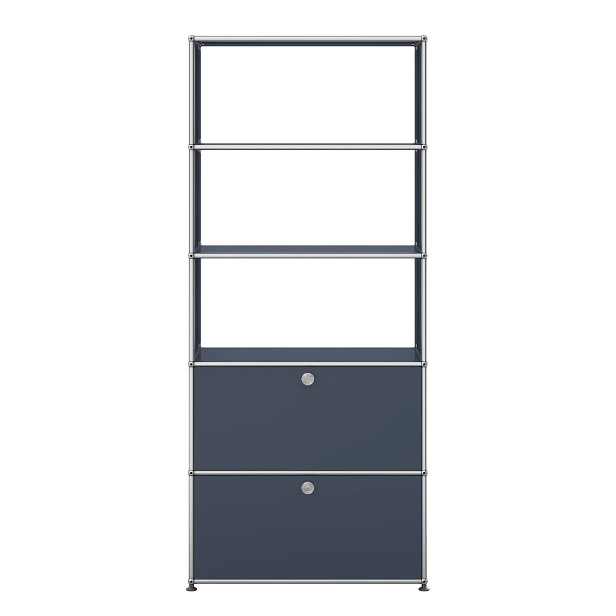 USM Shelving with Two Doors | Anthracite Lacquer Panels