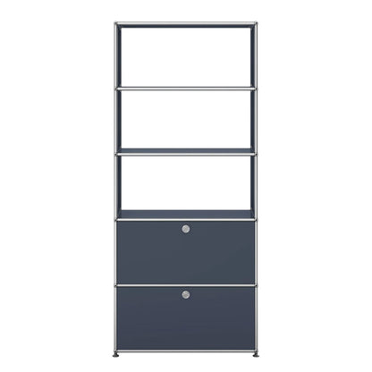 USM Shelving with Two Doors | Anthracite Lacquer Panels