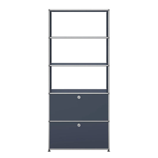 USM Shelving with Two Doors | Anthracite Lacquer Panels