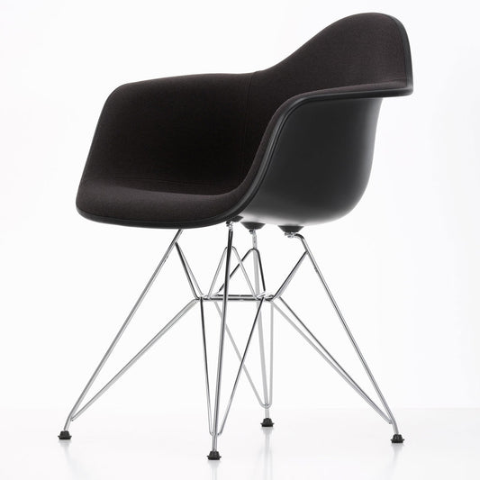 DAR Eames Upholstered Armchair | Nero Hopsak Deep Black Shell