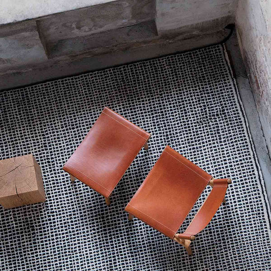 December Ottoman | Cognac Leather