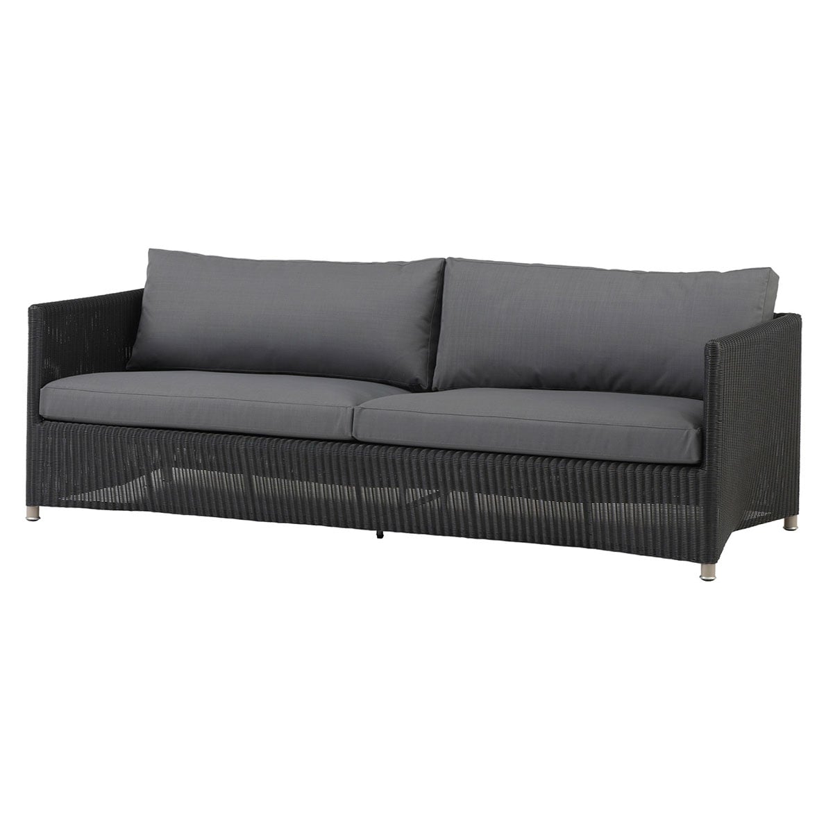 Diamond 3 Seat Sofa | Grey Weave and Grey Natte Cushion
