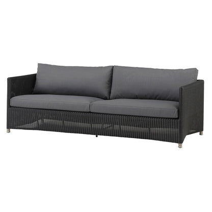 Diamond 3 Seat Sofa | Grey Weave and Grey Natte Cushion