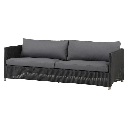 Diamond 3 Seat Sofa | Grey Weave and Grey Natte Cushion