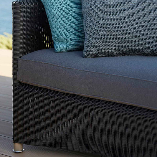 Diamond 3 Seat Sofa | Grey Weave and Grey Natte Cushion