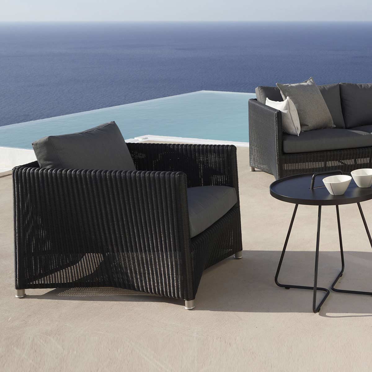 Diamond Lounge Chair | Grey Weave and Grey Natte Cushion