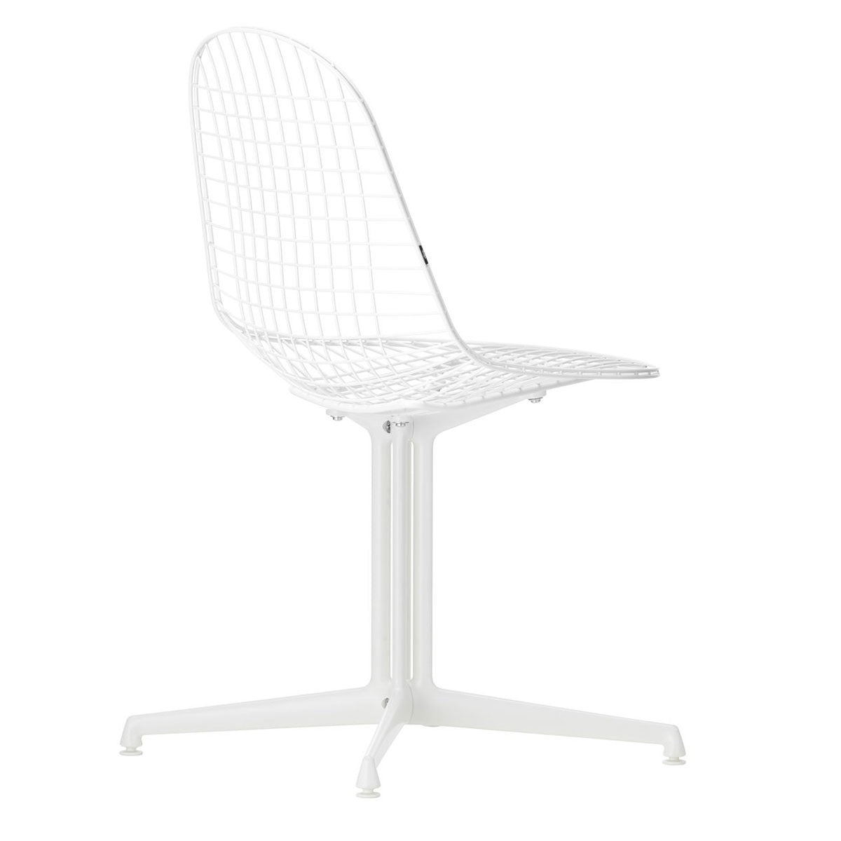 DKL Eames Wire Chair | White Powder Coat Frame White Felt Glides