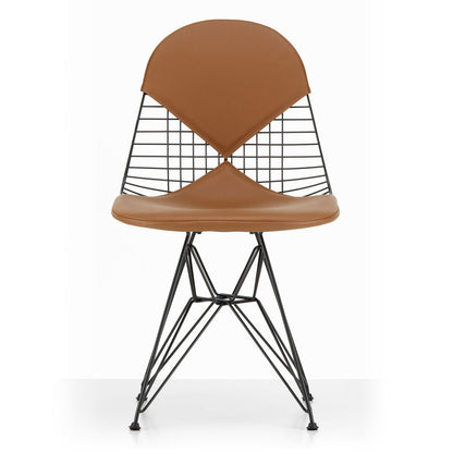 DKR-2 Eames Wire Chair | Cognac Premium F Leather Seat and Back Pad