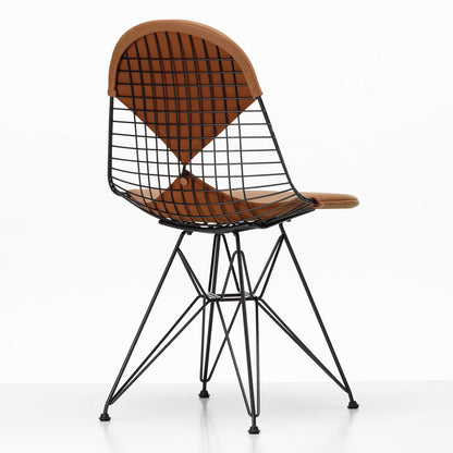 DKR-2 Eames Wire Chair | Cognac Premium F Leather Seat and Back Pad