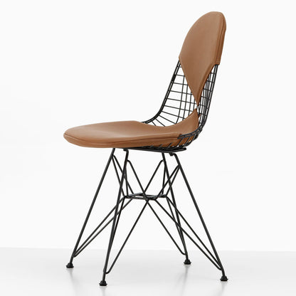 DKR-2 Eames Wire Chair | Cognac Premium F Leather Seat and Back Pad