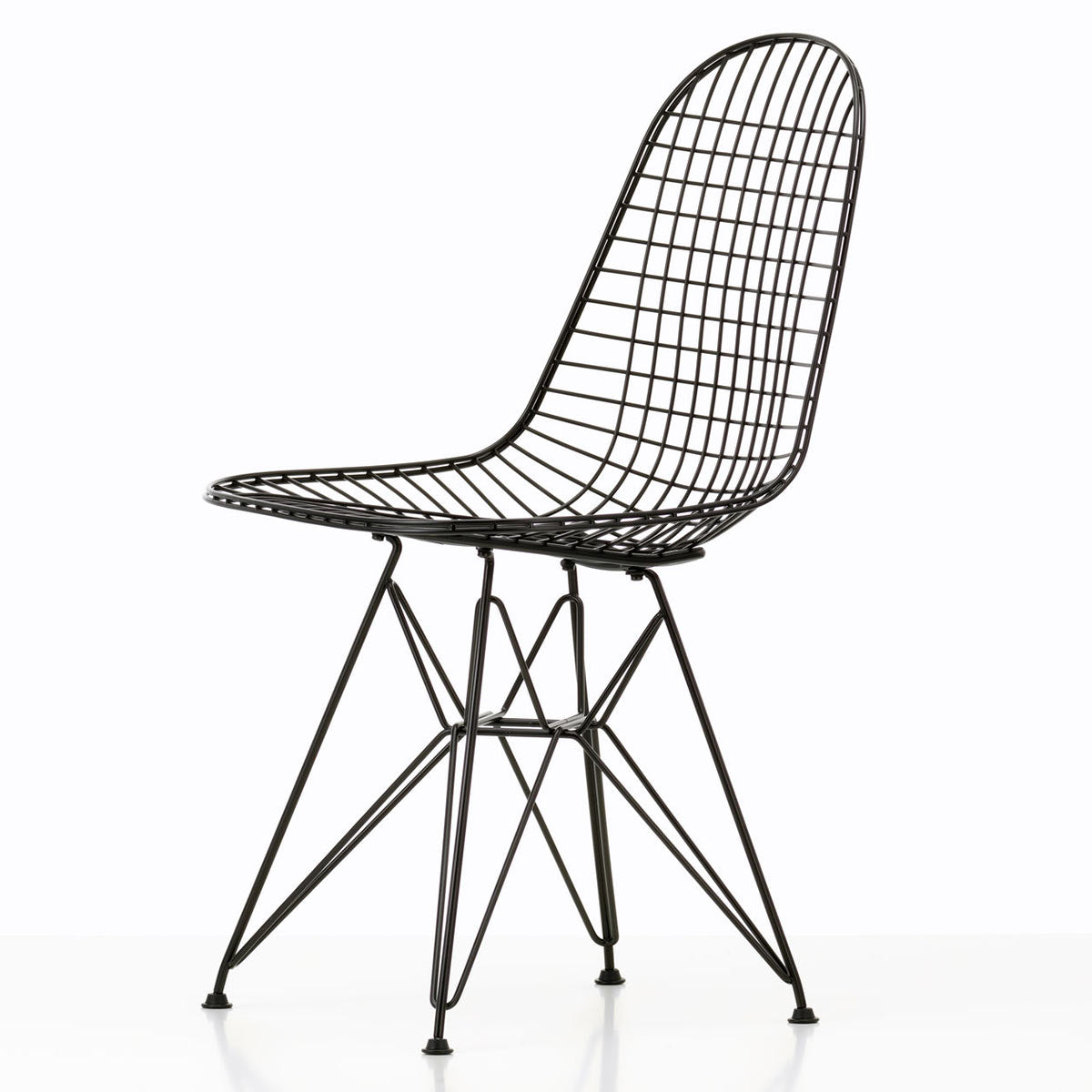 DKR Eames Wire Chair | Dark Powder Coat Frame with Felt Glides