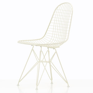 DKR Eames Wire Chair | White Powder Coat Frame White Felt Glides