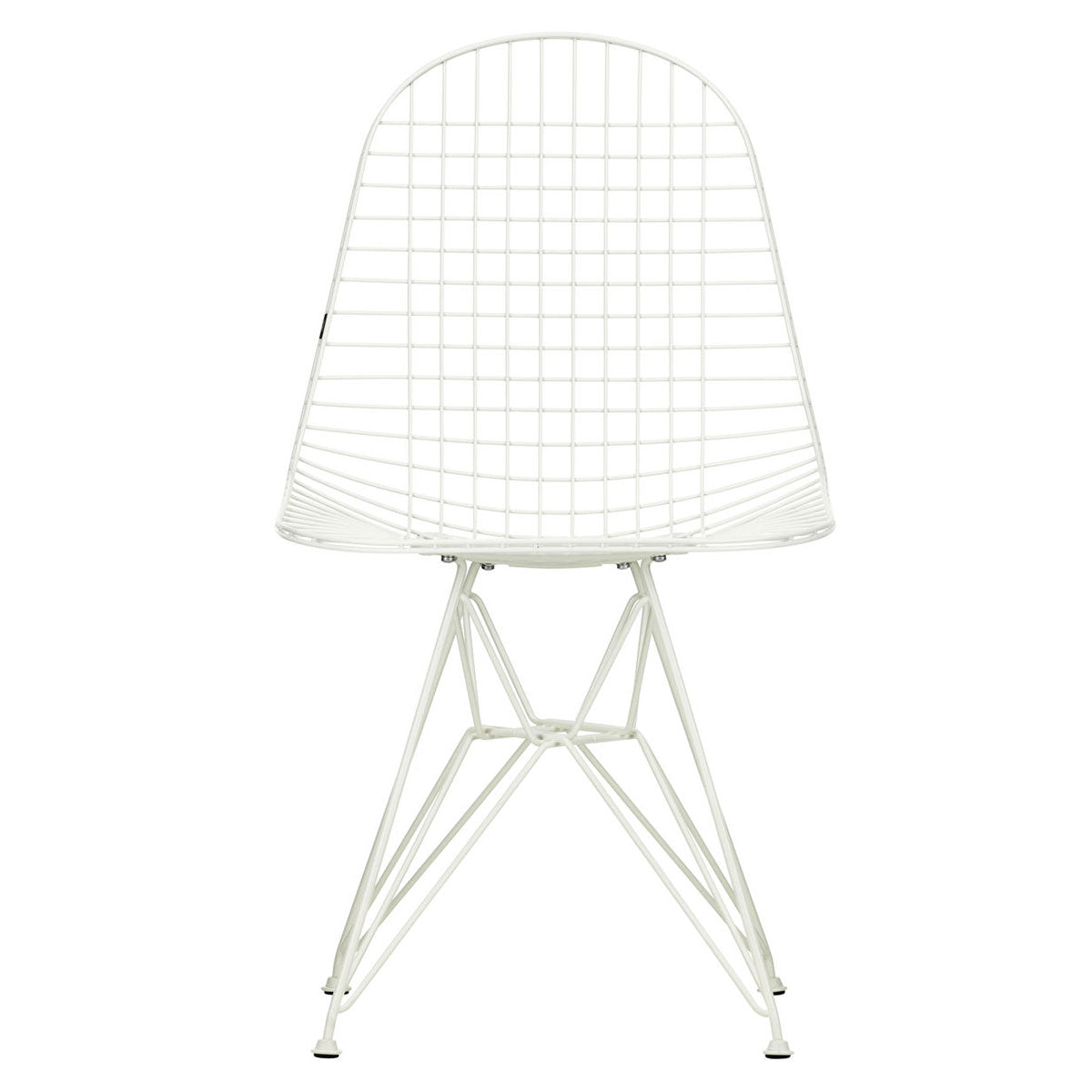 DKR Eames Wire Chair | White Powder Coat Frame White Felt Glides