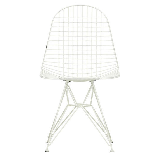 DKR Eames Wire Chair | White Powder Coat Frame White Felt Glides