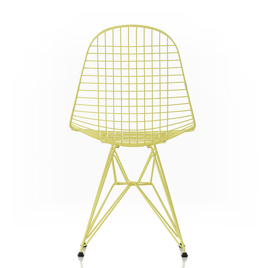 DKR Eames Wire Chair | Citron Powder Coat Frame with Black Glides