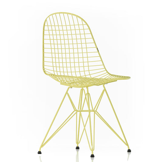 DKR Eames Wire Chair | Citron Powder Coat Frame with Black Glides