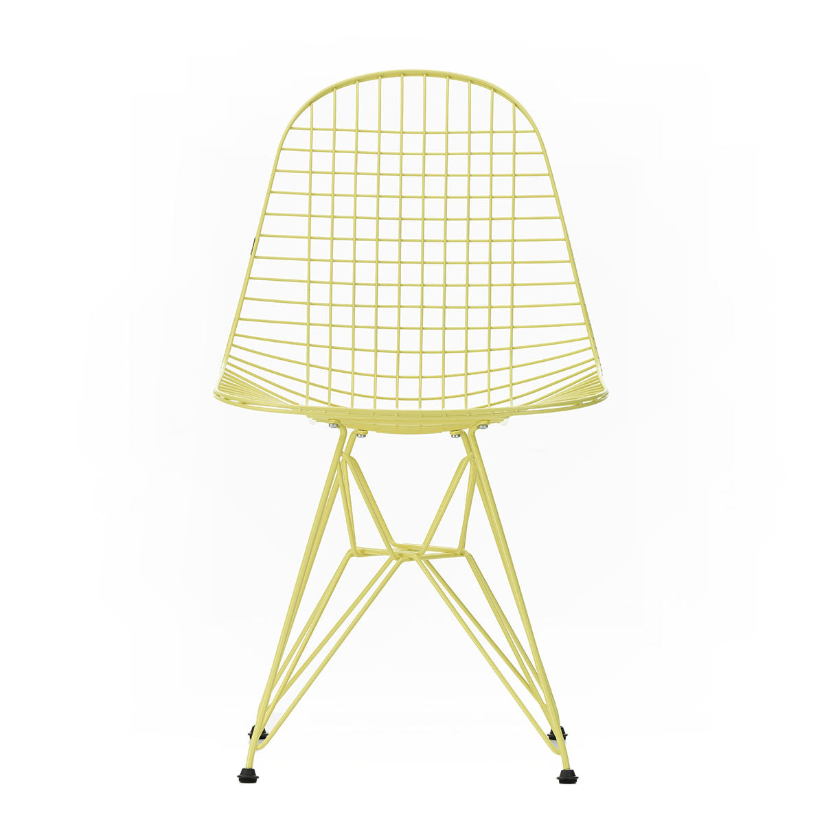 DKR Eames Wire Chair | Citron Powder Coat Frame with Black Glides
