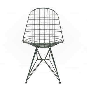 DKR Eames Wire Chair | Dark Green Powder Coat Frame with Black Glides