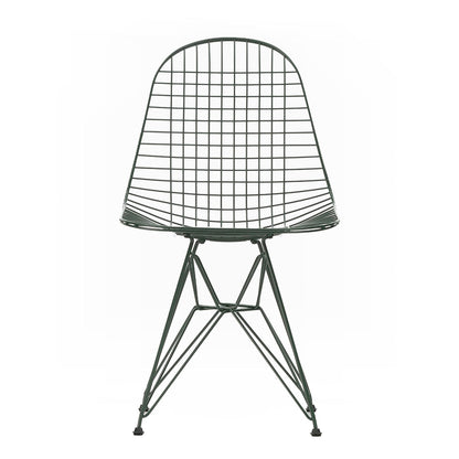 DKR Eames Wire Chair | Dark Green Powder Coat Frame with Black Glides