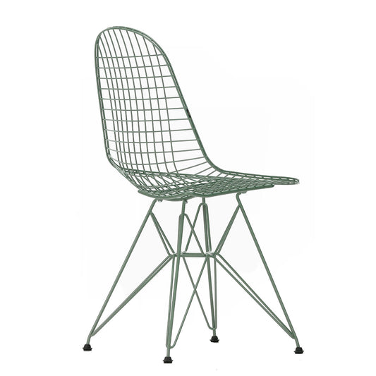 DKR Eames Wire Chair | Sea Foam Green Powder Coat Frame with Black Glides