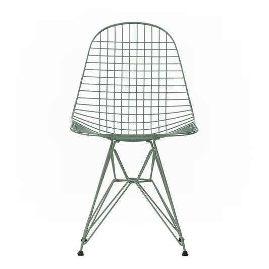 DKR Eames Wire Chair | Sea Foam Green Powder Coat Frame with Black Glides